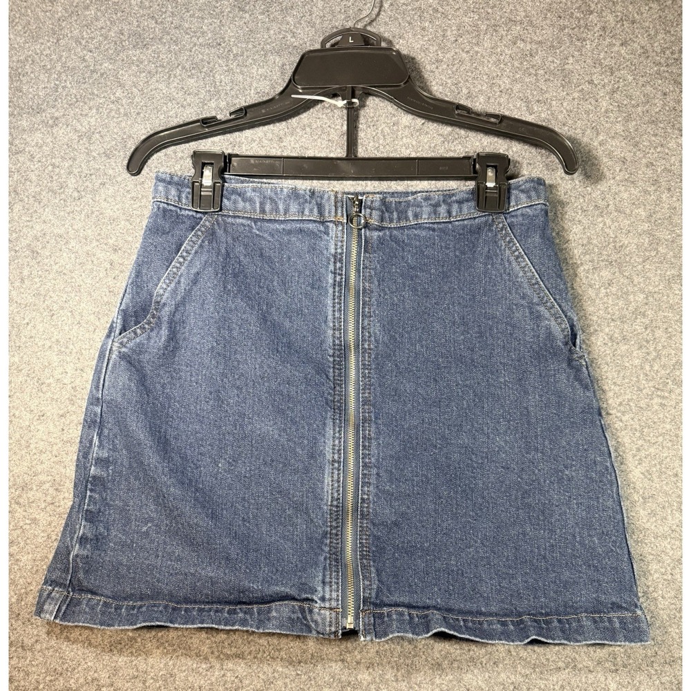 Melrose and Market Ultra High Rise Full Zip Denim Mini Skirt Size 29